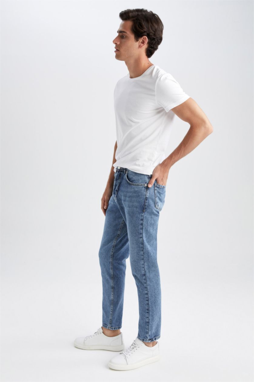 رجال أزرق بنطلون جينز 90’S قصة ضيقة مستدام