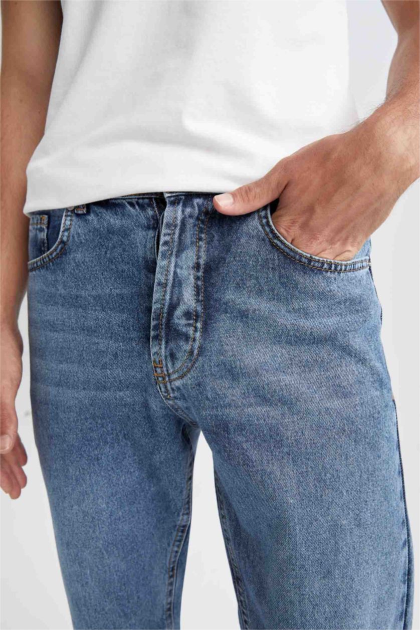 رجال أزرق بنطلون جينز 90’S قصة ضيقة مستدام