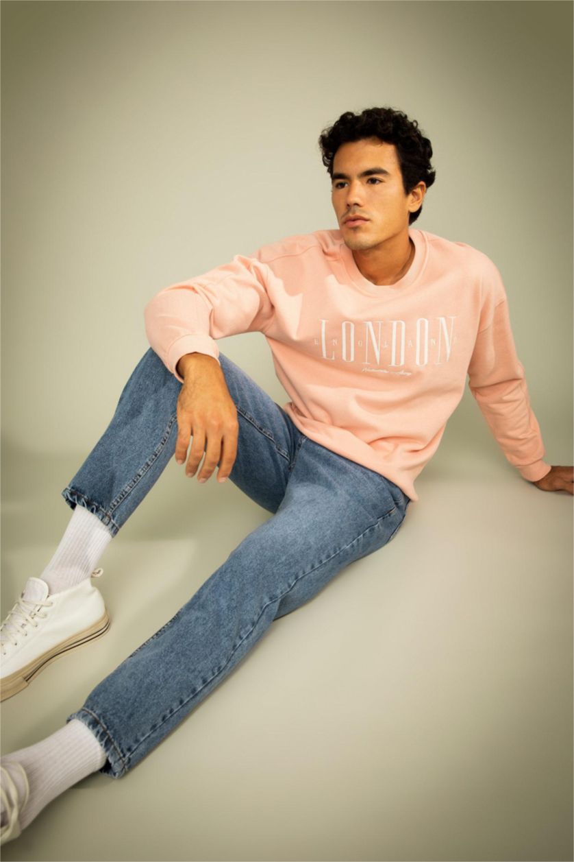 رجال أزرق بنطلون جينز 90’S قصة ضيقة مستدام