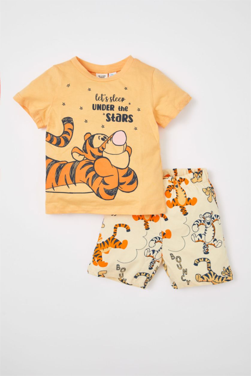 BABY BOY Salmon Baby Boy Winnie The Pooh Short Sleeve Cotton Shorts Pajamas Set