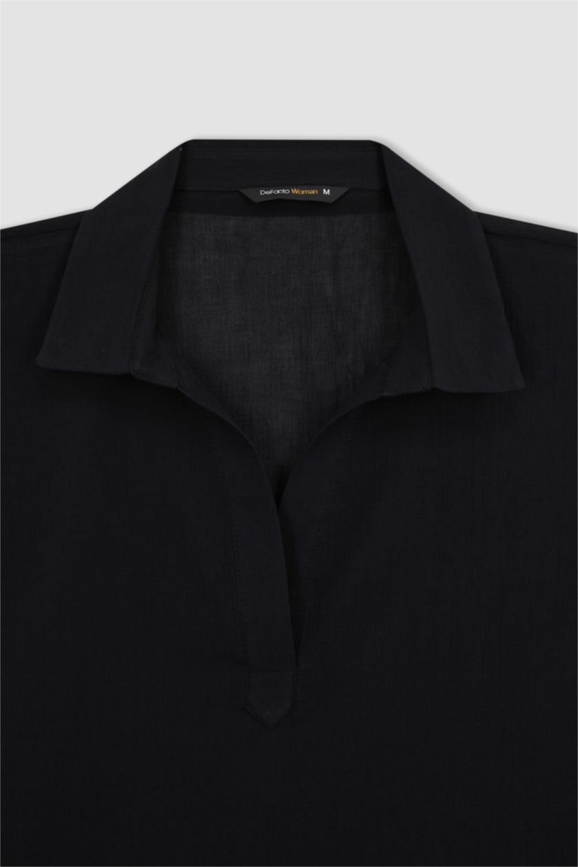 WOMAN Black Regular Fit Voile