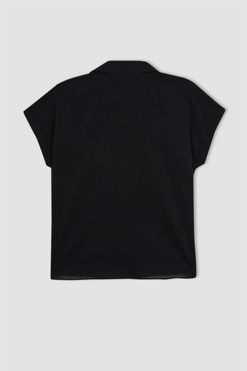 WOMAN Black Regular Fit Voile