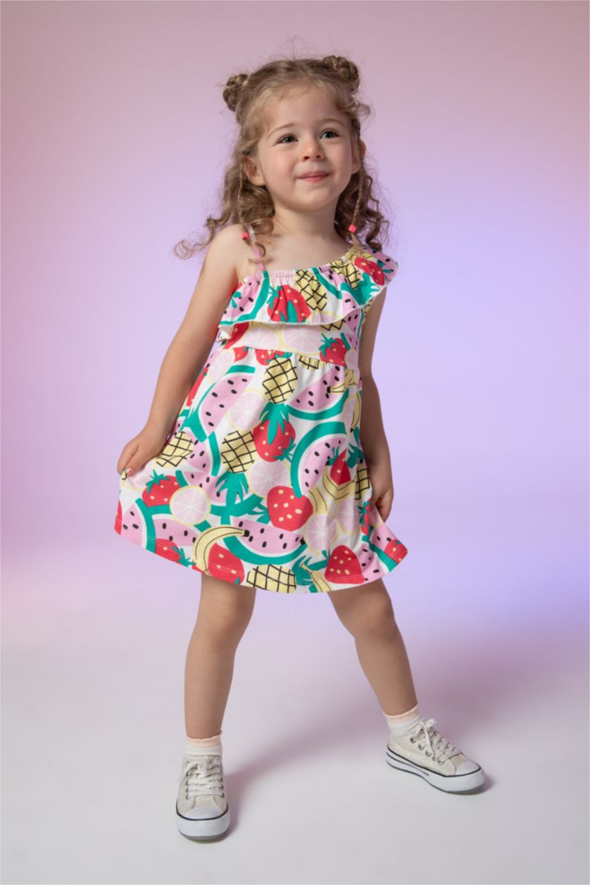 BÉBÉ FILLE Blanc Robe En Tricot Une Épaule À bretelles