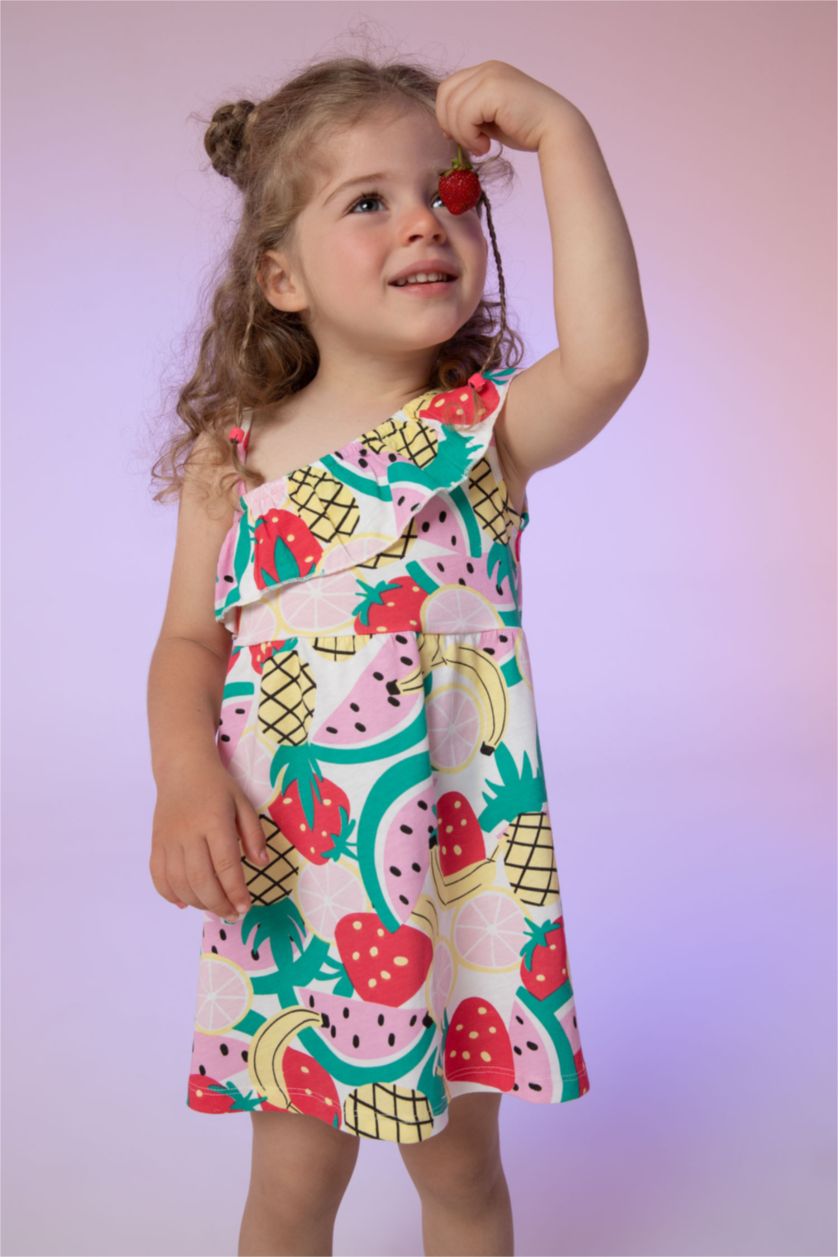 BÉBÉ FILLE Blanc Robe En Tricot Une Épaule À bretelles