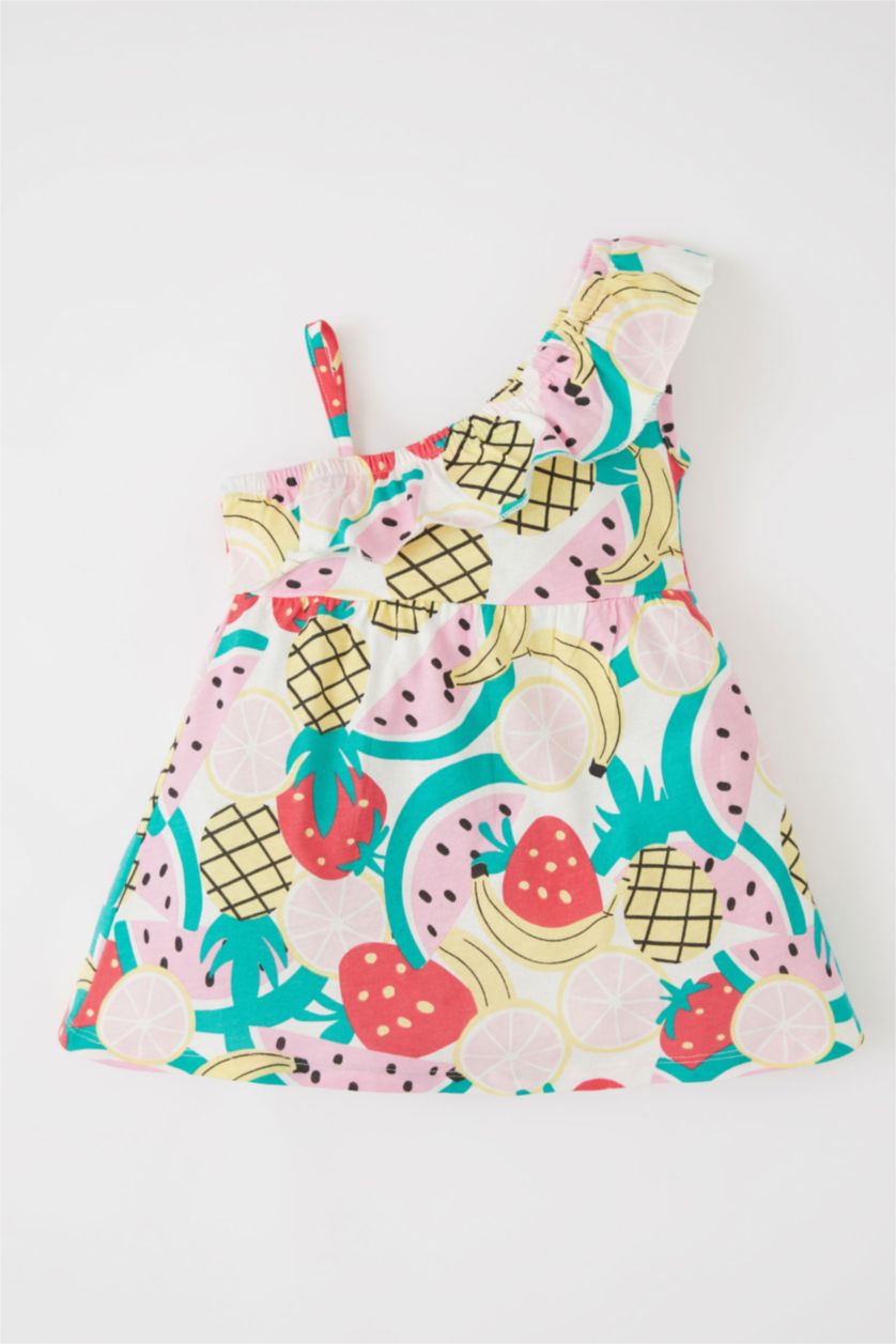 BÉBÉ FILLE Blanc Robe En Tricot Une Épaule À bretelles