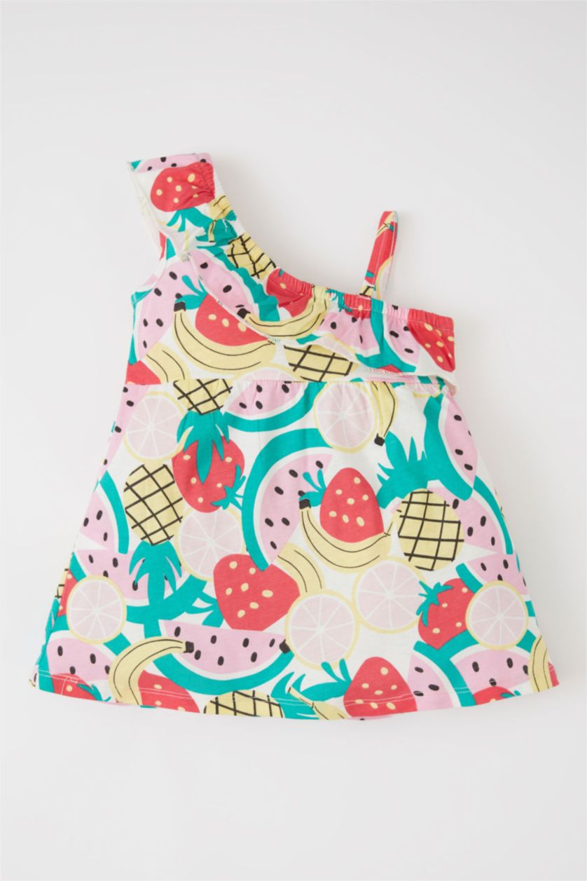 BÉBÉ FILLE Blanc Robe En Tricot Une Épaule À bretelles