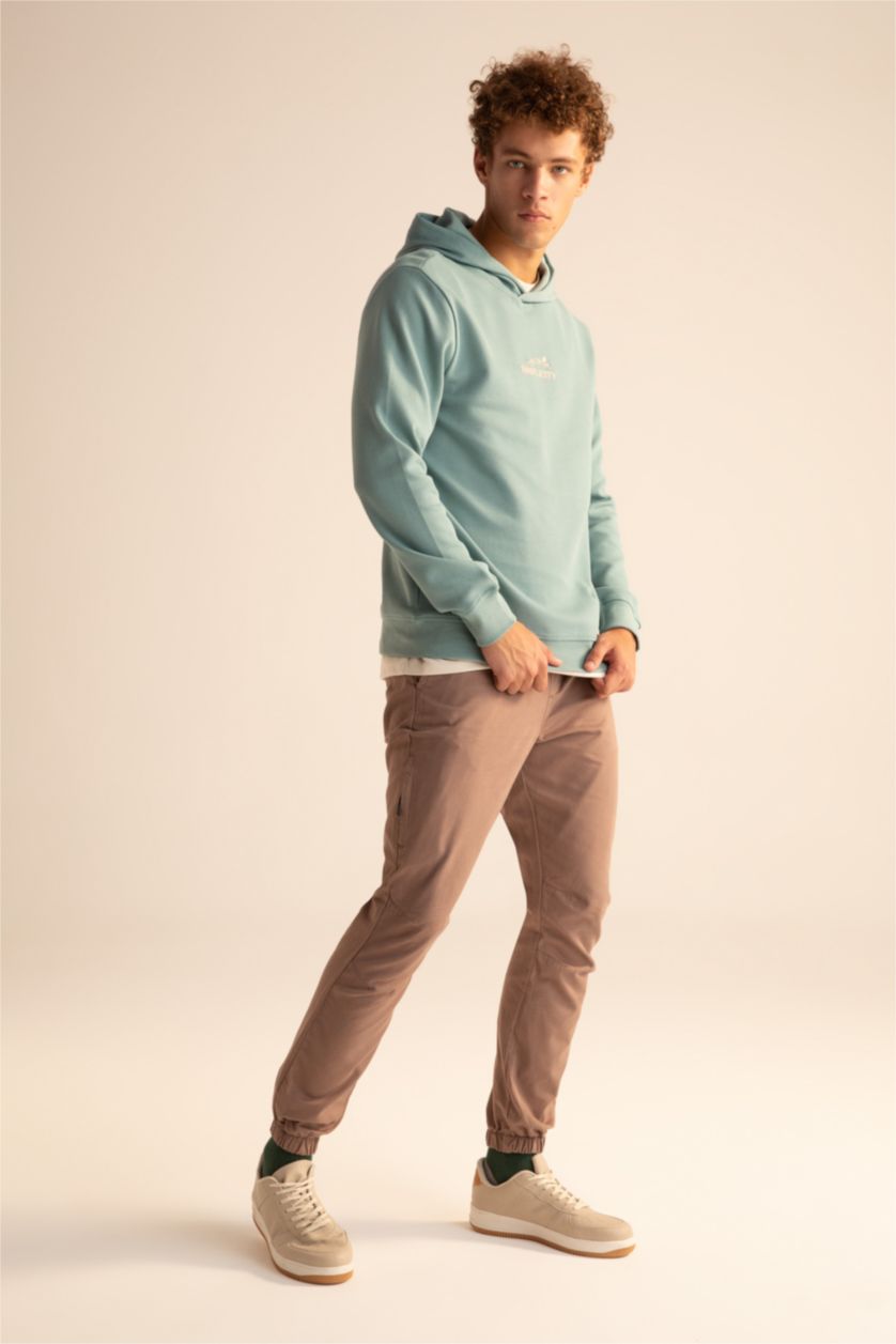 HOMME Vert Foncé Sweat-shirt à manches longues et col ras du cou coupe slim