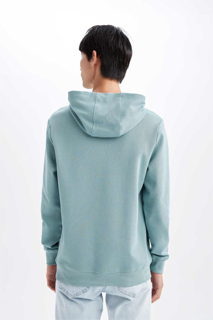 HOMME Vert Foncé Sweat-shirt à manches longues et col ras du cou coupe slim