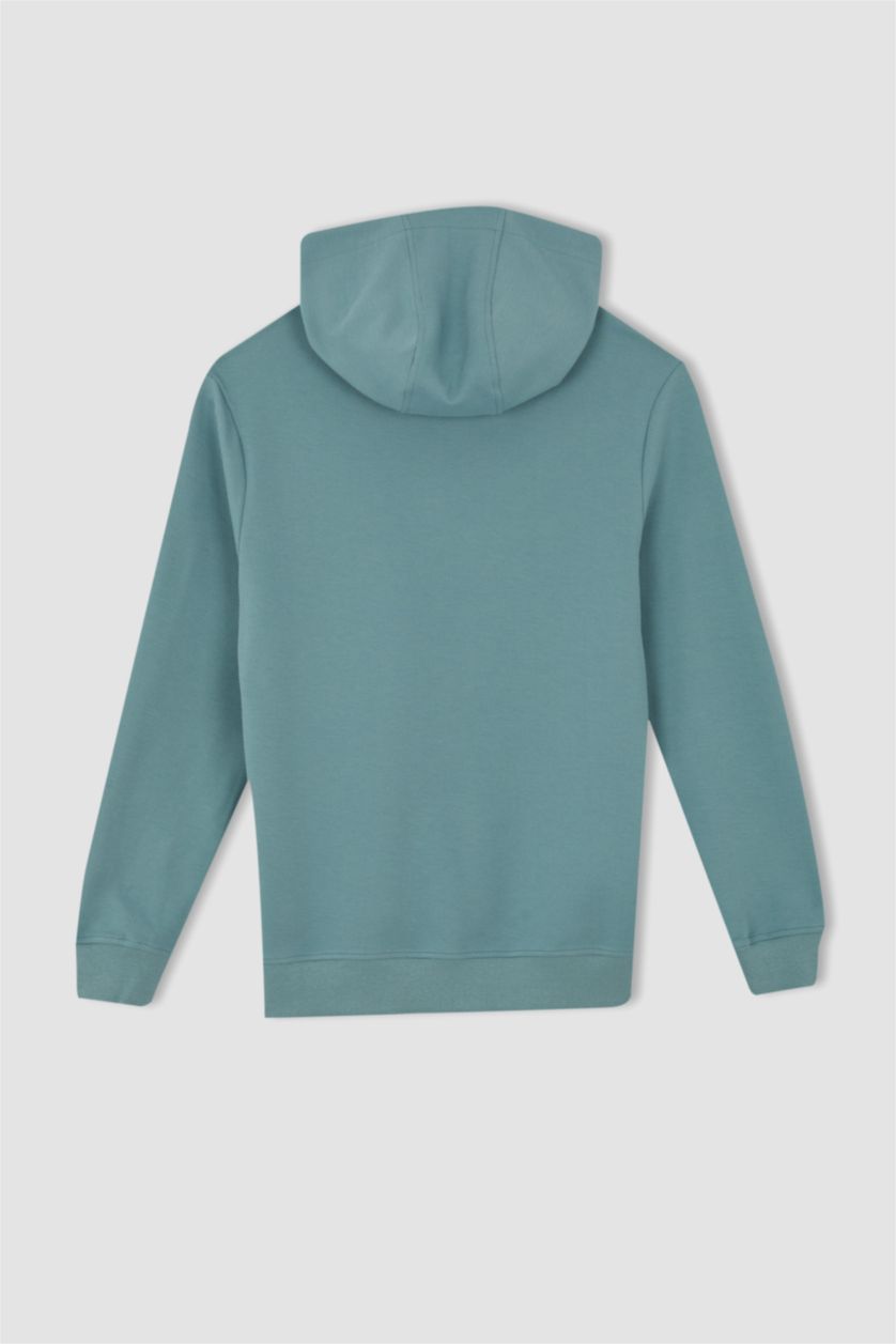 HOMME Vert Foncé Sweat-shirt à manches longues et col ras du cou coupe slim