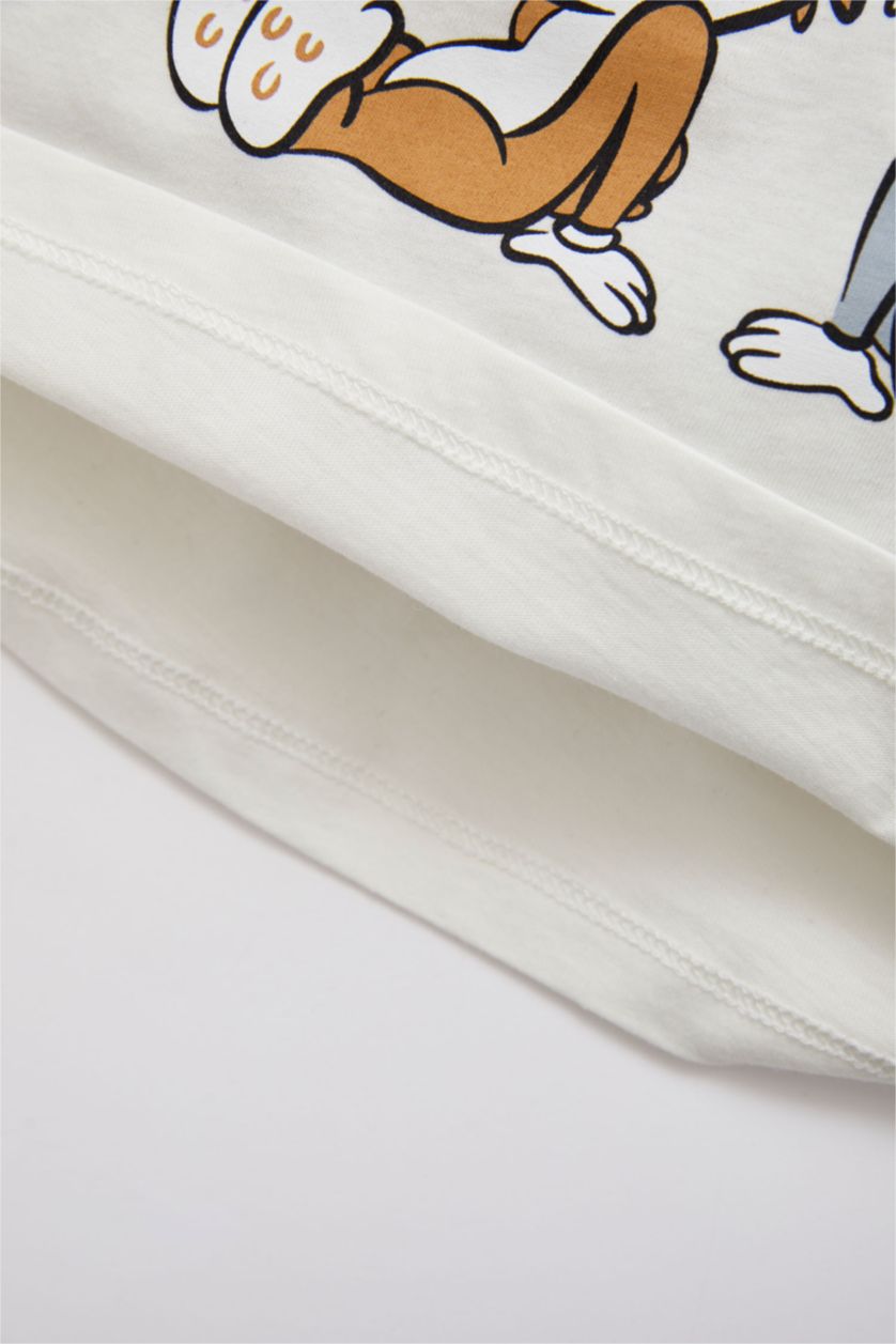 BÉBÉ FILLE Blanc Pyjamas En Tricot Col Ras Du Cou Manche Courte 2 Looney Tunes BéBé Fille
