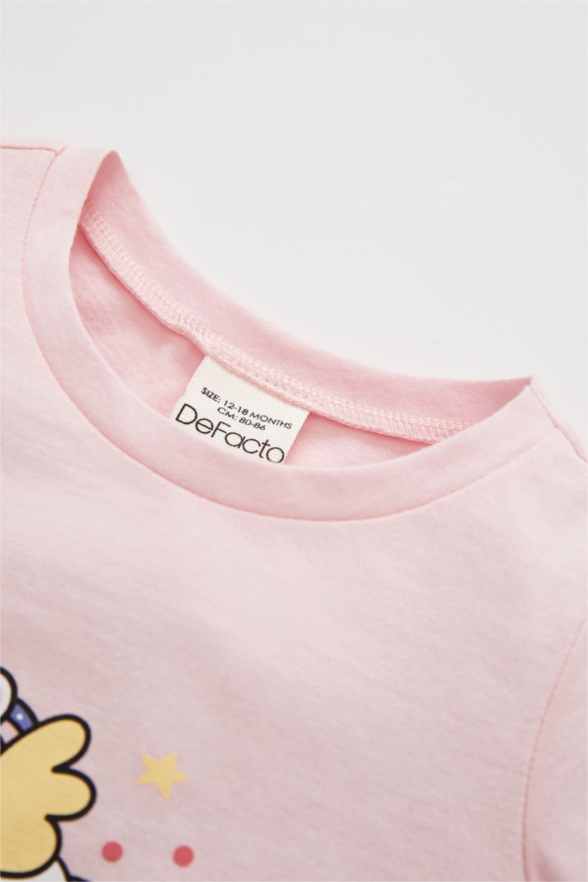 BÉBÉ FILLE Rose Clair Pyjamas En Tricot Col Ras Du Cou Licorne Manche Courte 2 BéBé Fille