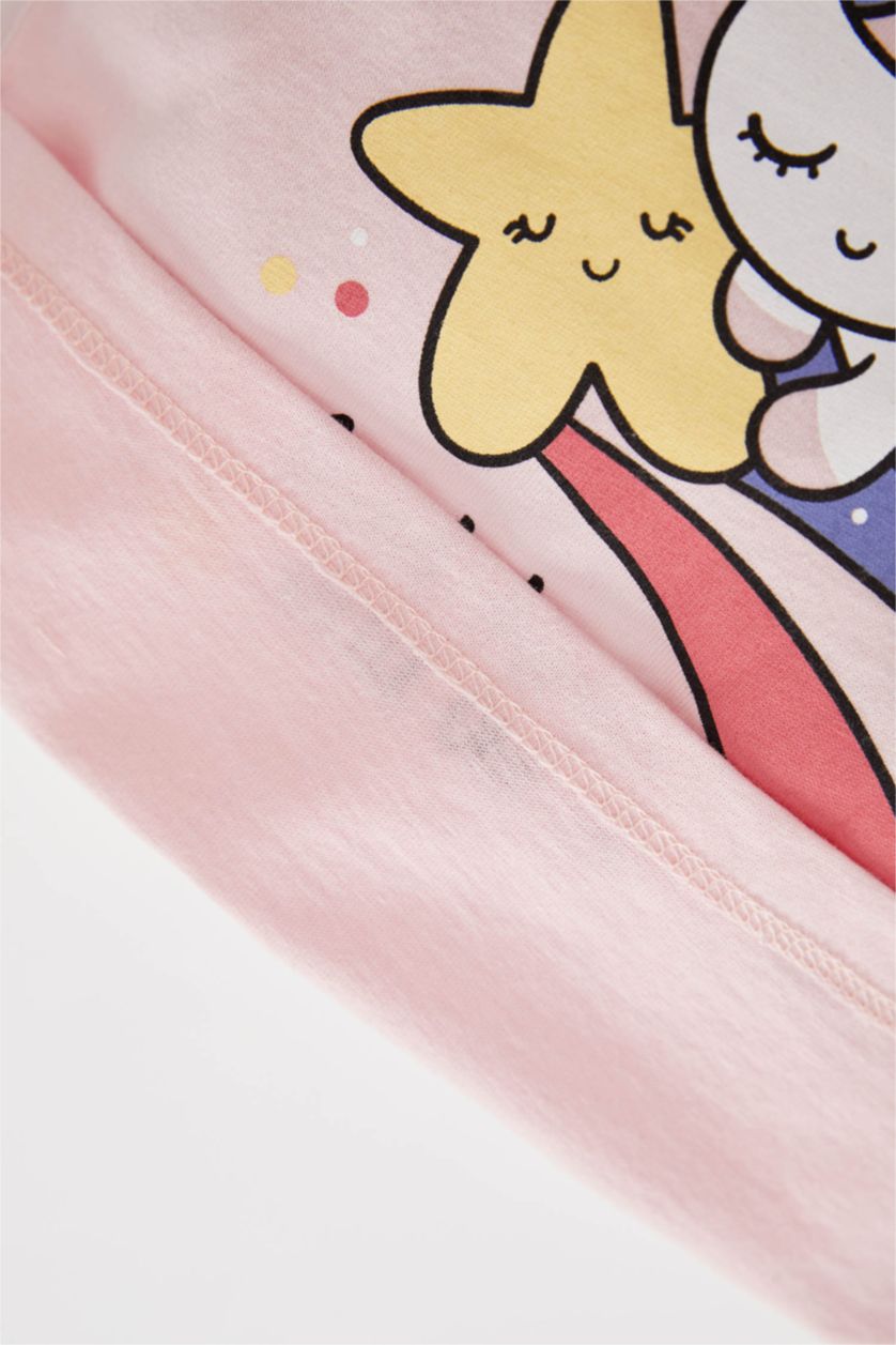 BÉBÉ FILLE Rose Clair Pyjamas En Tricot Col Ras Du Cou Licorne Manche Courte 2 BéBé Fille