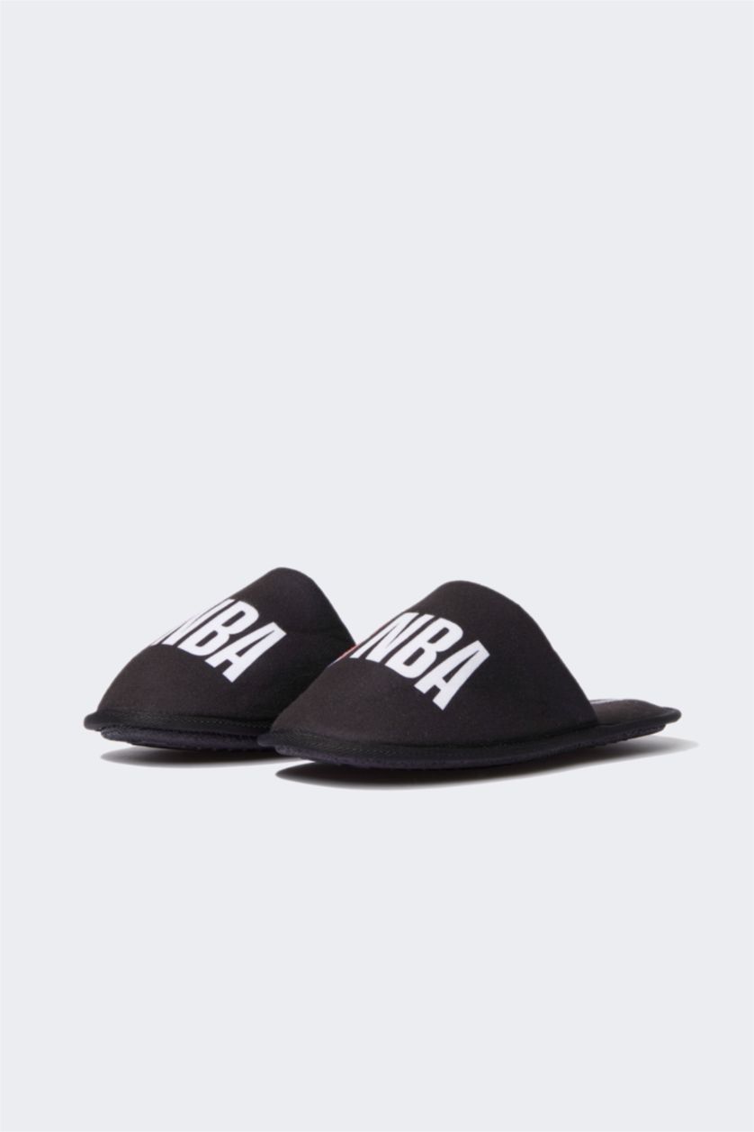 MAN Black Man NBA Licensed Flat Sole Slipper