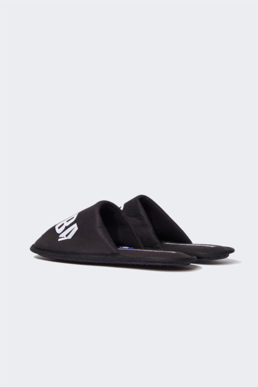 MAN Black Man NBA Licensed Flat Sole Slipper