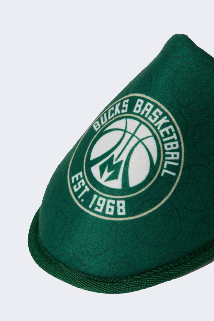 Erkek Yeşil Erkek NBA Milwaukee Bucks Düz Taban Ev Terliği
