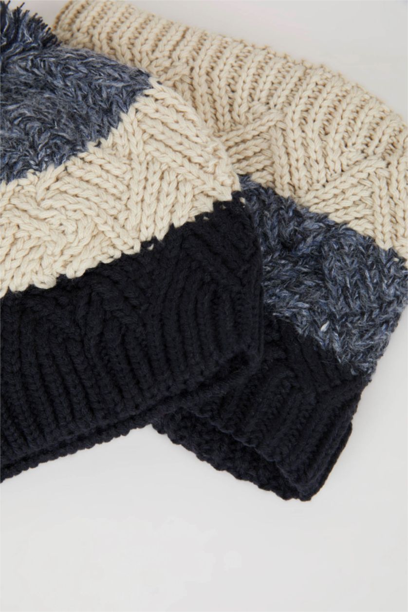 أولادي نيلي طقم اولادي كحلي سكارف وايس كاب - قطعتين