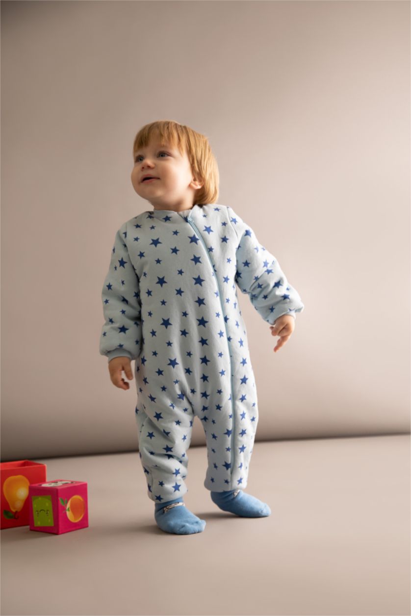 BABY GIRL Blue Baby Boy Newborn 2,5 Tog Star Patterned Sleeping Jumpsuit