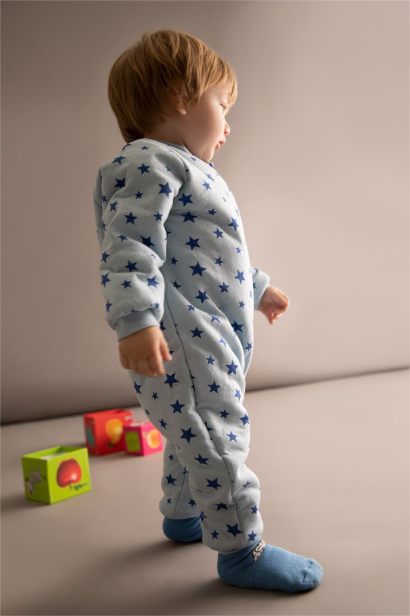 BABY GIRL Blue Baby Boy Newborn 2,5 Tog Star Patterned Sleeping Jumpsuit