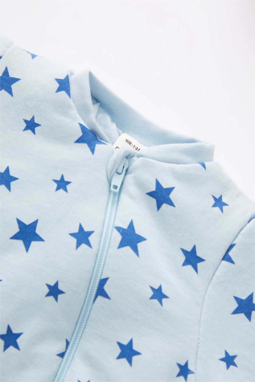 BABY GIRL Blue Baby Boy Newborn 2,5 Tog Star Patterned Sleeping Jumpsuit