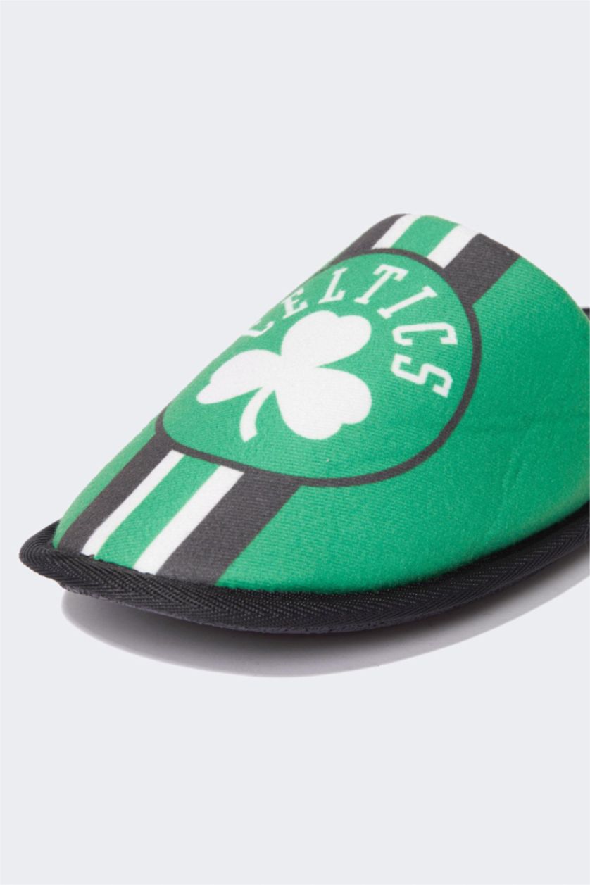 Erkek Yeşil Erkek NBA Boston Celtics Kışlık Düz Taban Ev Terliği