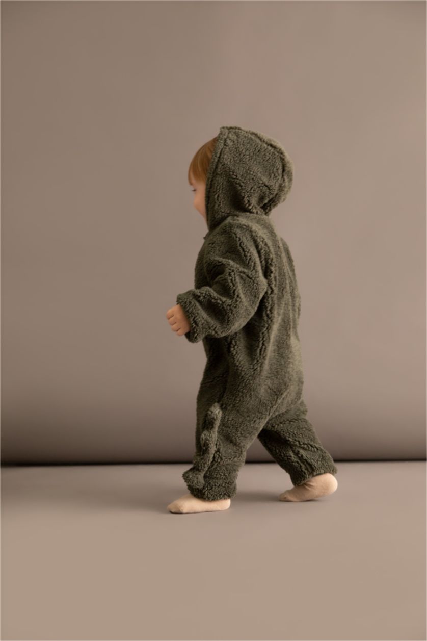 Малыши мальчики Хаки Комбинезон на молнии из плюша для малышей мальчиков