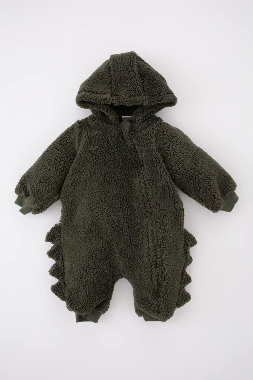 Малыши мальчики Хаки Комбинезон на молнии из плюша для малышей мальчиков