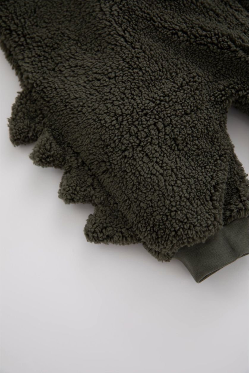 Малыши мальчики Хаки Комбинезон на молнии из плюша для малышей мальчиков