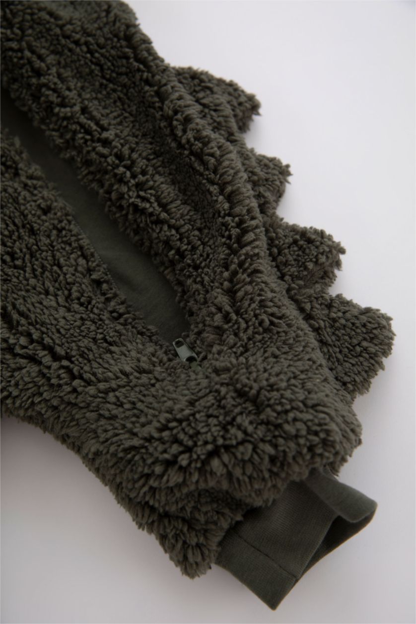 Малыши мальчики Хаки Комбинезон на молнии из плюша для малышей мальчиков