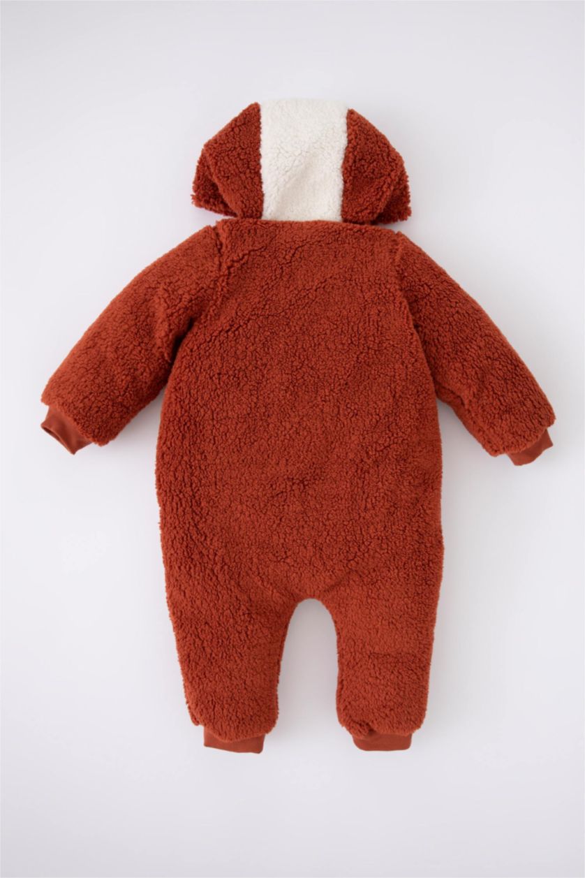 BABY GIRL Orange Baby Boy Hooded Plush Jumpsuit