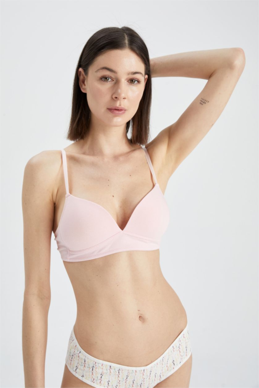 FEMME Bordeaux Clair Soutien gorge Coton Rembourré Sans Rembourrage