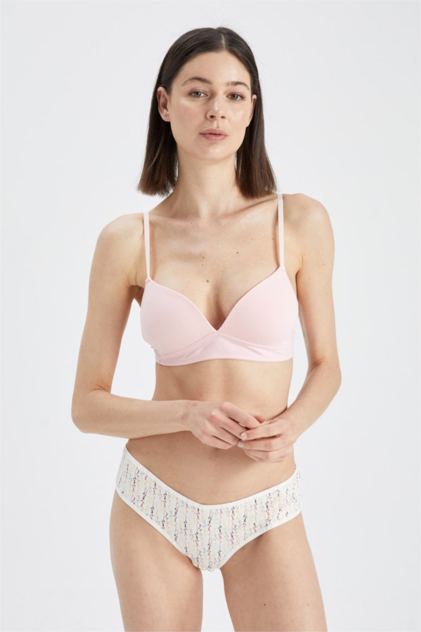 FEMME Bordeaux Clair Soutien gorge Coton Rembourré Sans Rembourrage