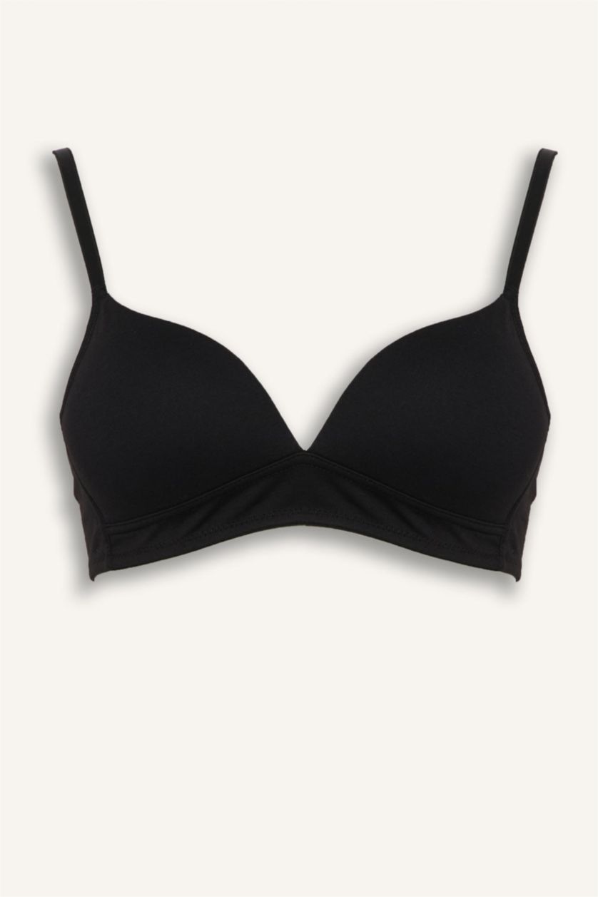 Kadın Siyah Pamuklu Kaplı Pedli Balensiz Bra