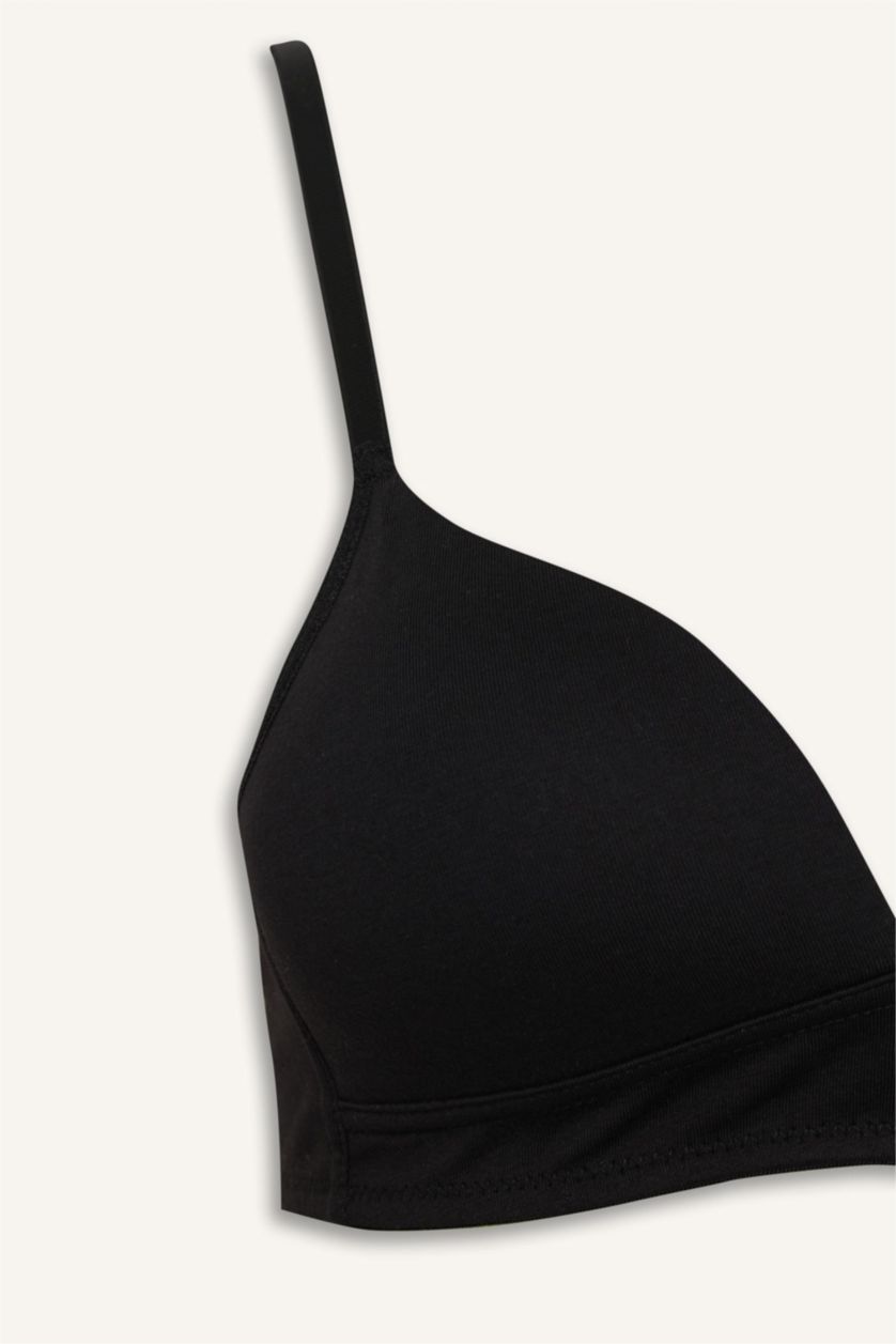 Kadın Siyah Pamuklu Kaplı Pedli Balensiz Bra