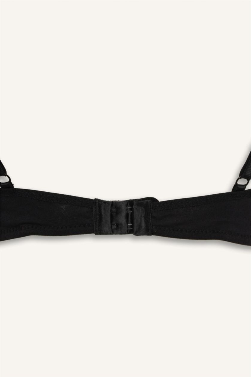 Kadın Siyah Pamuklu Kaplı Pedli Balensiz Bra