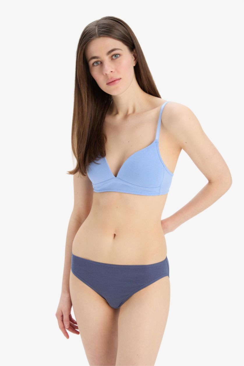 Kadın Mavi Pamuklu Comfort Pedli Bra