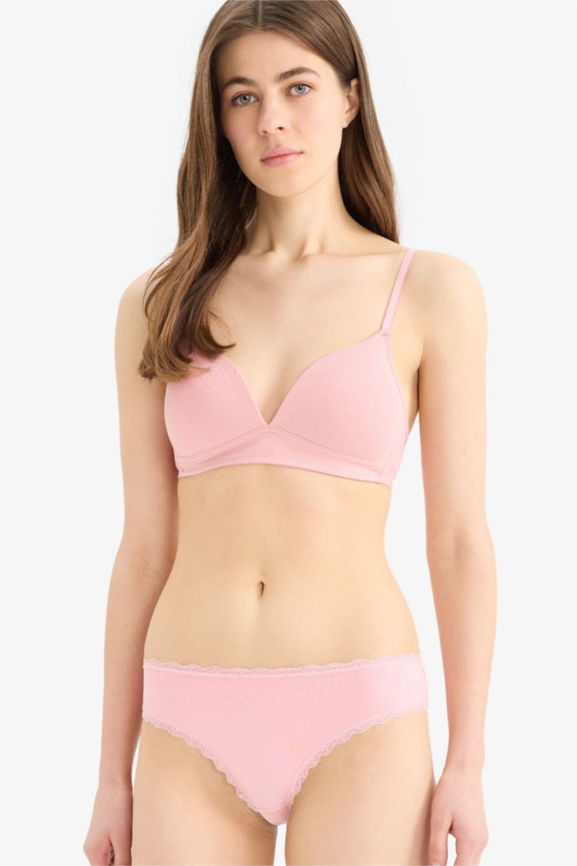 WOMAN Rose Fall in Love Lace Detail Cotton Bra