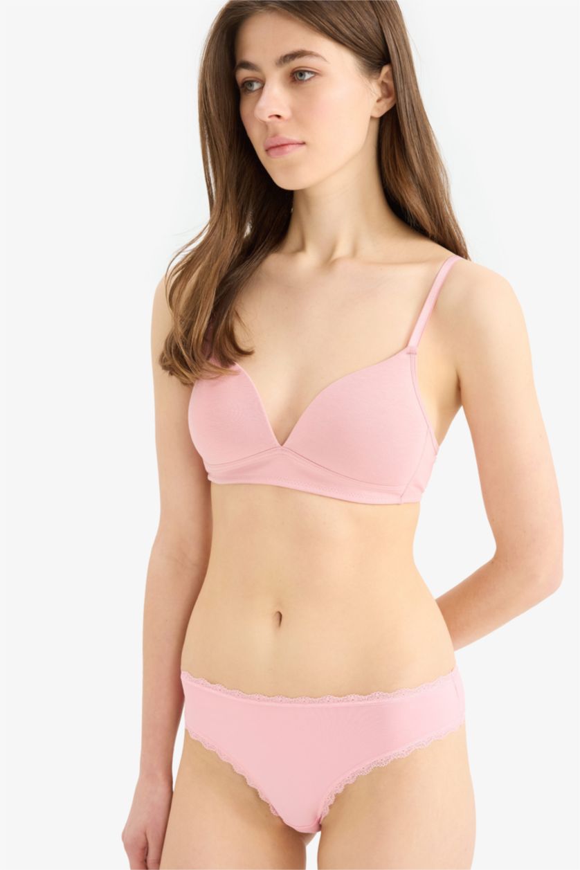 WOMAN Rose Fall in Love Lace Detail Cotton Bra