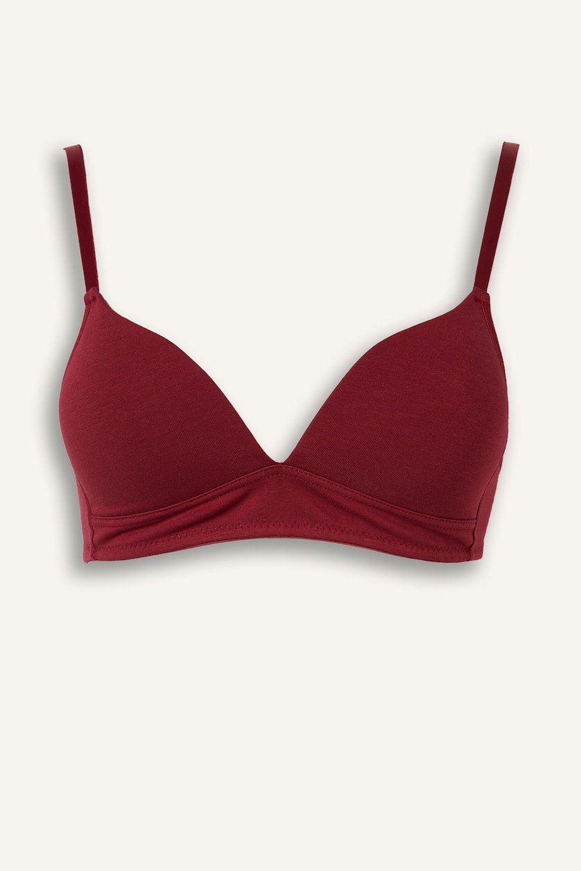 Kadın Bordo Pamuklu Kaplı Pedli Balensiz Bra