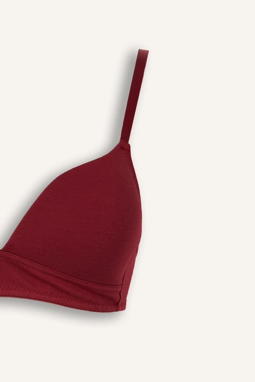Kadın Bordo Pamuklu Kaplı Pedli Balensiz Bra