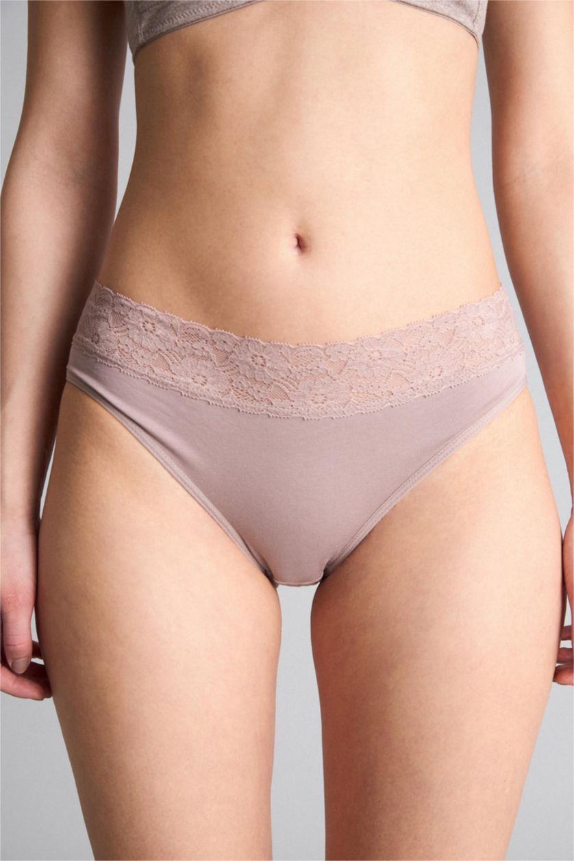 WOMAN Light Brown Melange Cotton Padded Non Wire Bra