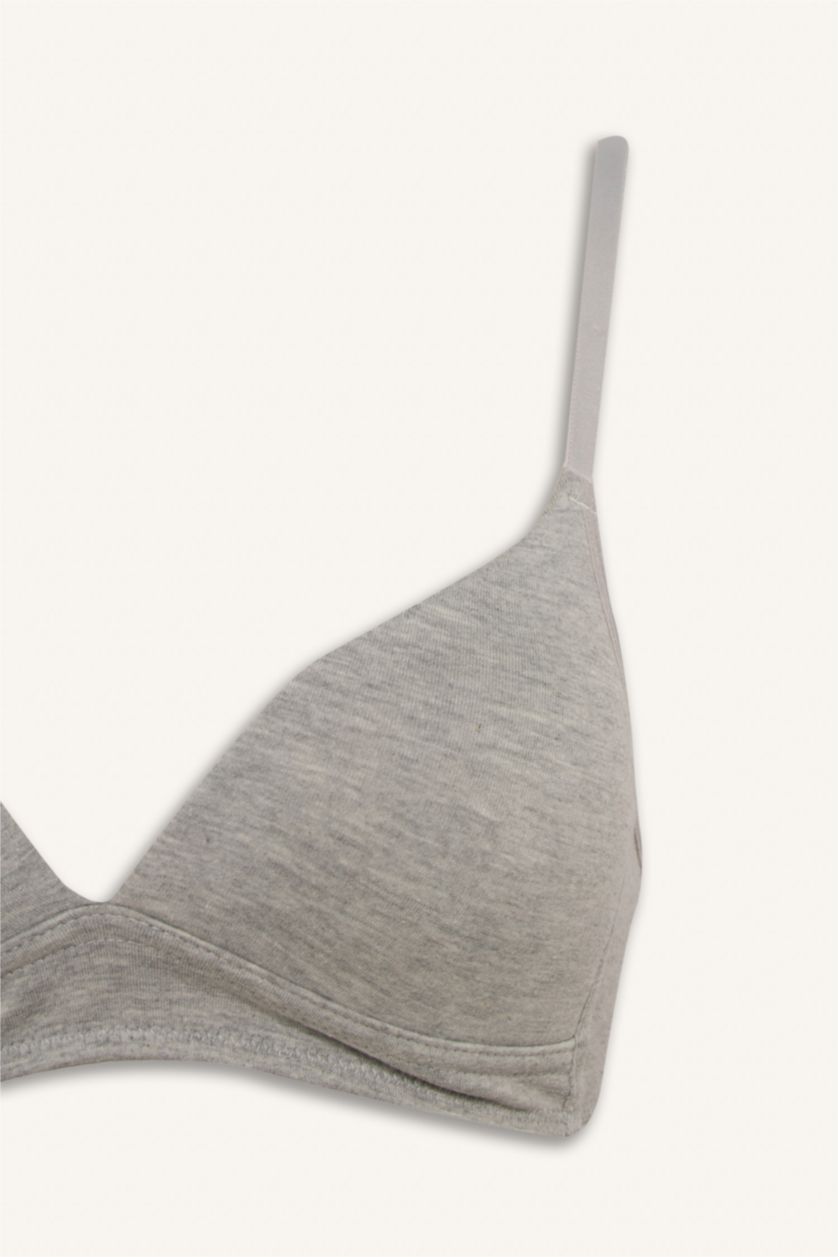 نساء ميلانج رمادي حمالة صدر برا قطن مفصل بالدانتيل