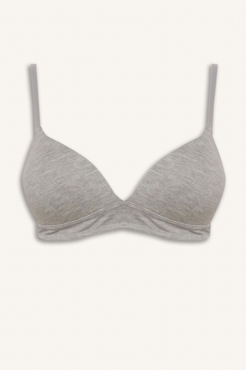 Женщины Серый меланж Fall in Love с кружевом из хлопка с чашечками с чашечками без косточек бюстгальтер