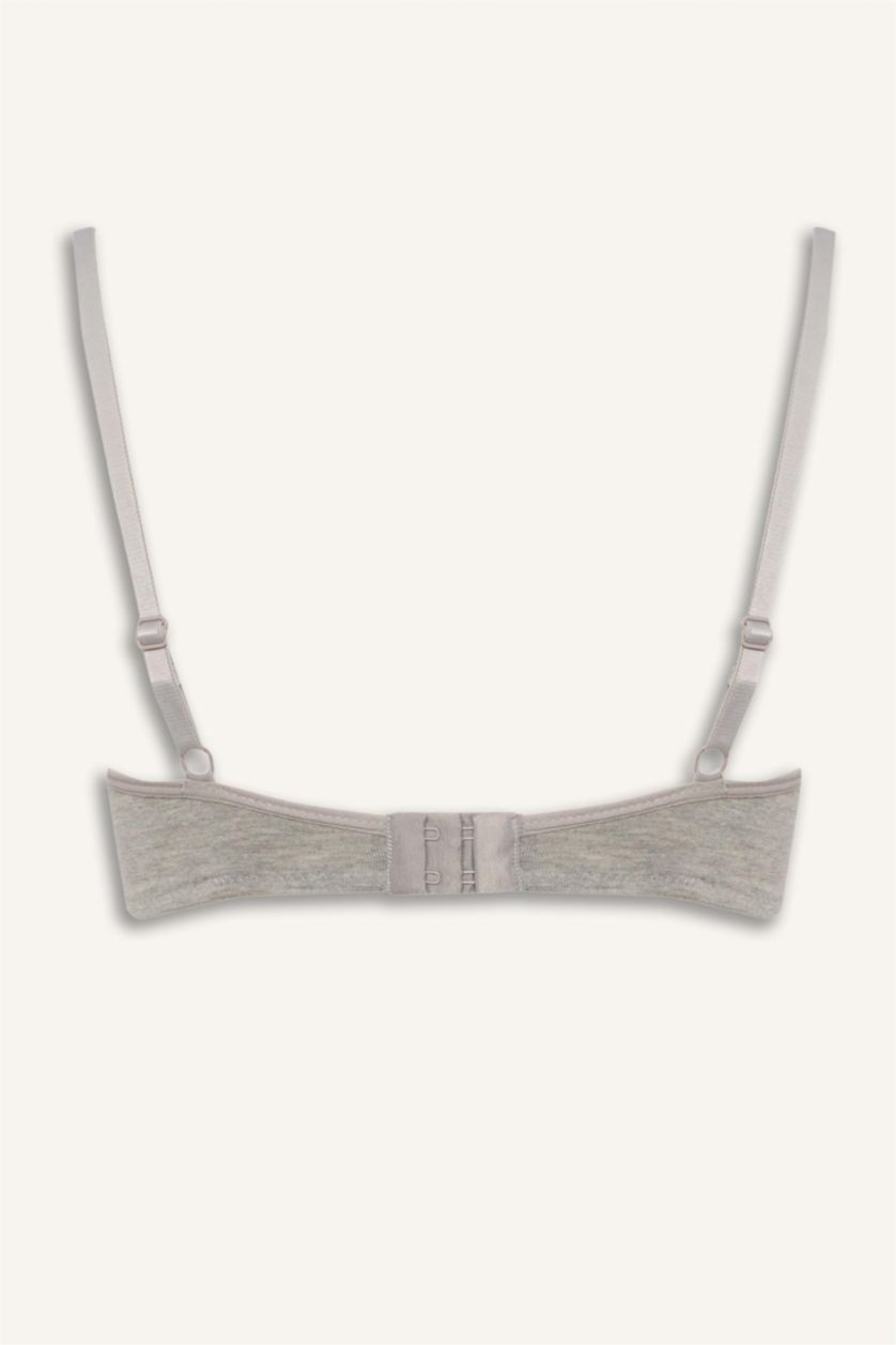 Женщины Серый меланж Fall in Love с кружевом из хлопка с чашечками с чашечками без косточек бюстгальтер