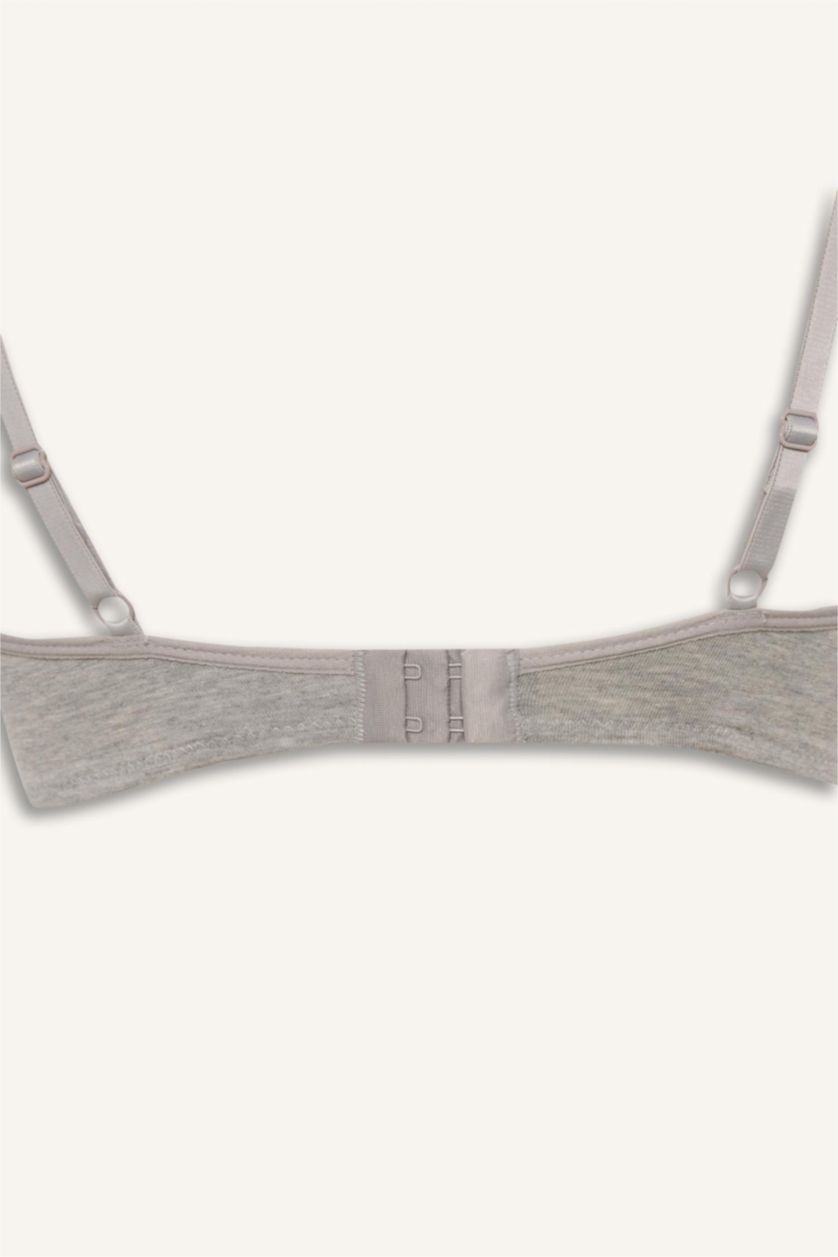 Женщины Серый меланж Fall in Love с кружевом из хлопка с чашечками с чашечками без косточек бюстгальтер