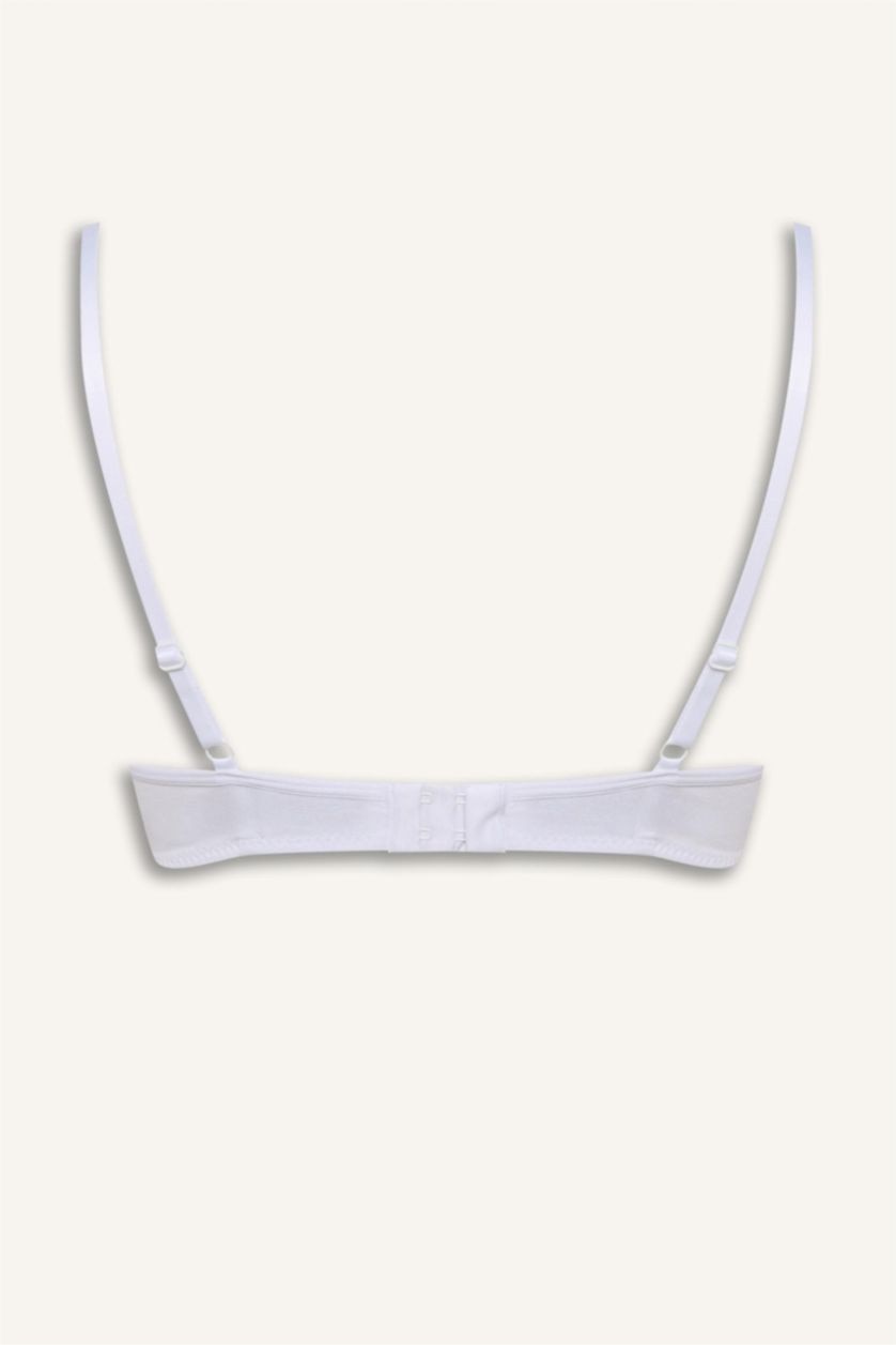 Женщины Белый Fall in Love с кружевом из хлопка с чашечками с чашечками без косточек бюстгальтер