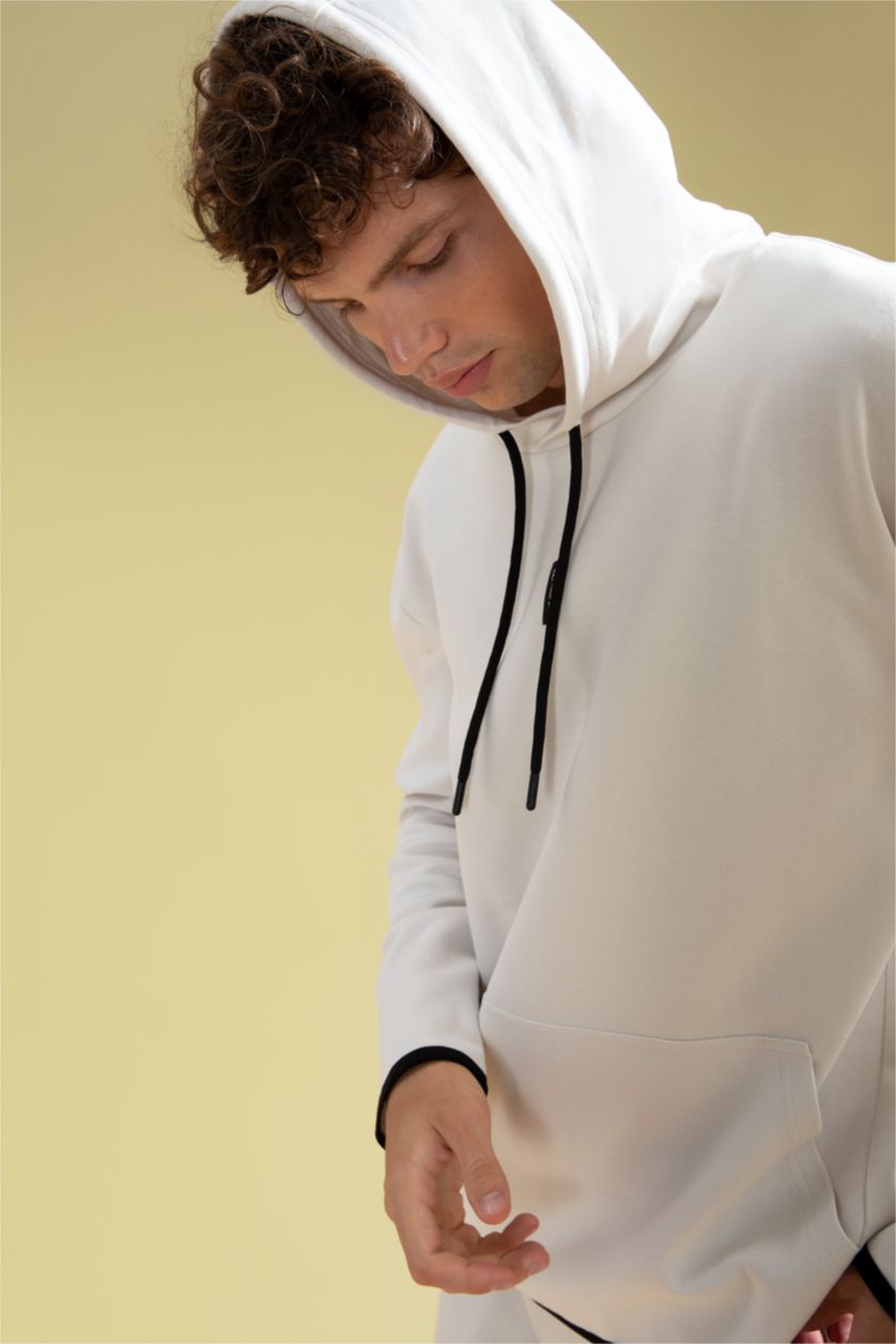 HOMME Beige Sweat- Shirt Coupe standard À capuche