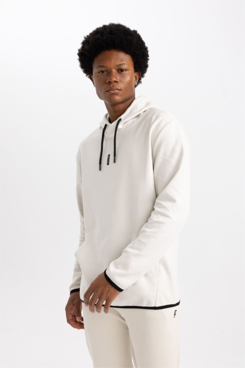 HOMME Beige Sweat- Shirt Coupe standard À capuche