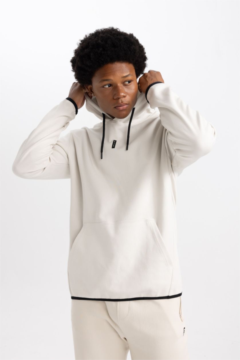 HOMME Beige Sweat- Shirt Coupe standard À capuche