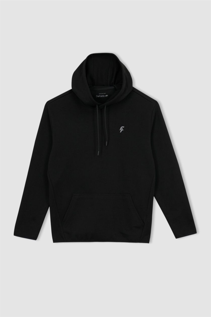 Man Black Standard Fit Sweatshirt