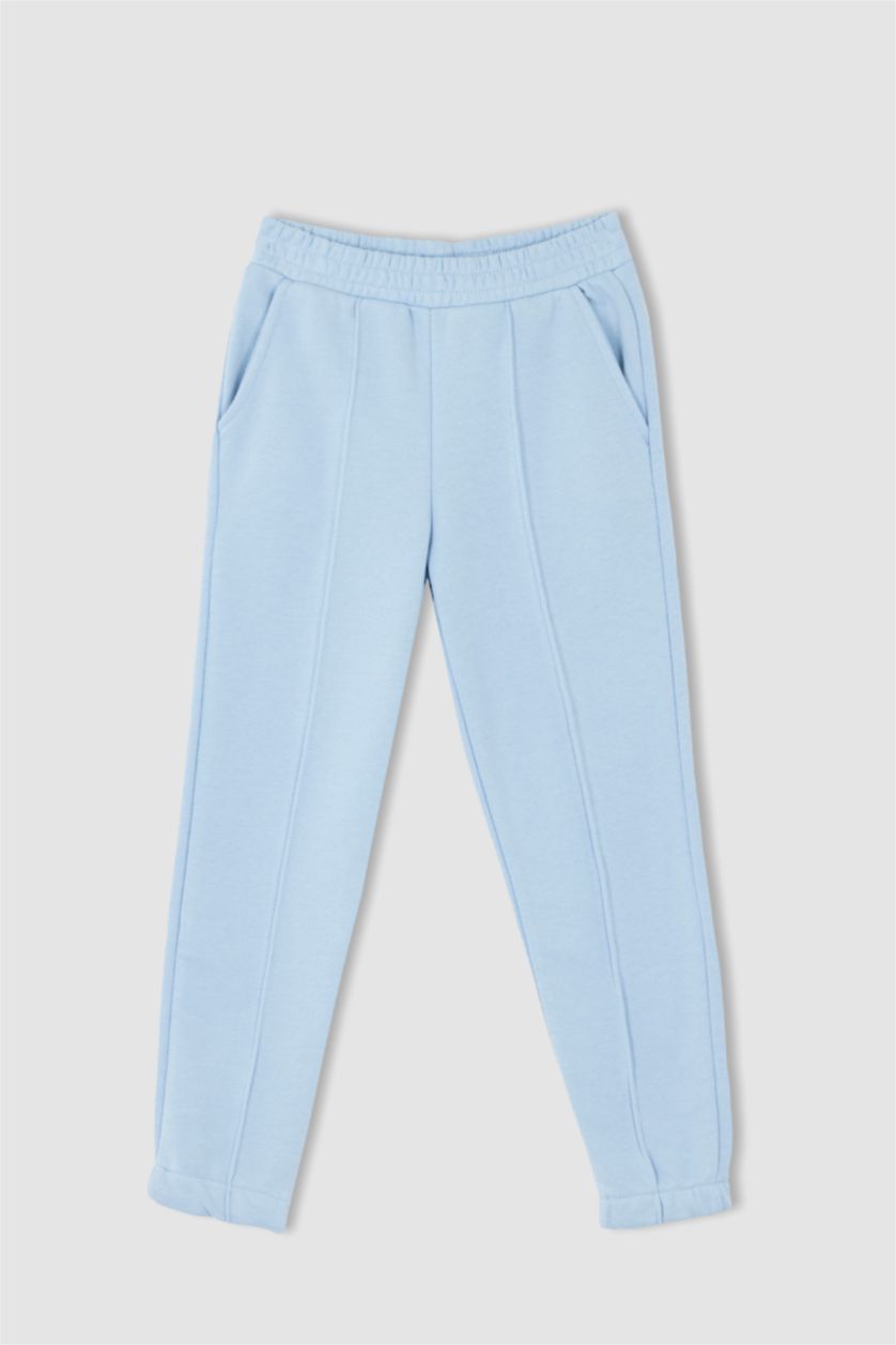 GIRLS & TEENS Blue Girl's Jogger Standard Fit Back To School Thick Fabric Sweatpants